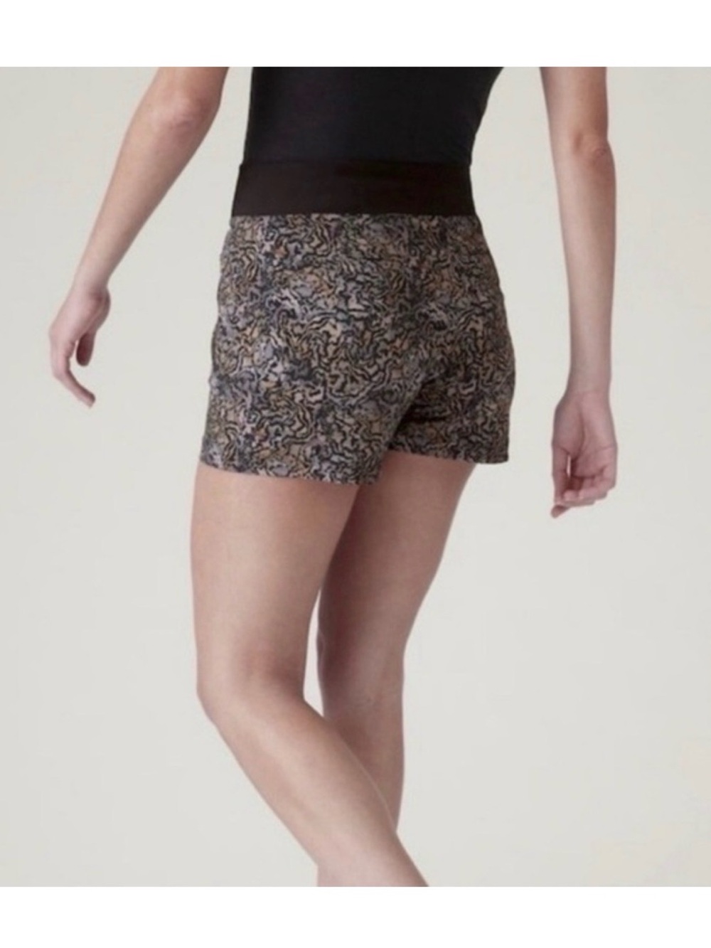 Athleta Printed Athletic Shorts with Black Waistband